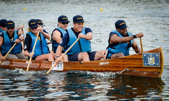 Governor Cuomo rowing at Onondaga Lake Regatta